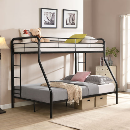 Modern Metal Twin Over Full Bunk Bed and Trundle