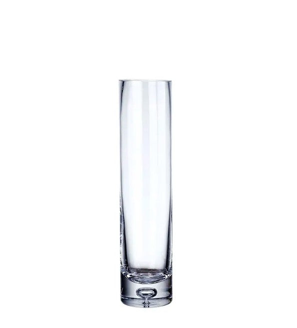 Glass Cylinder Vase by Thenestedfig, tall clear glass with thick base on Tampa Home & Garden Store