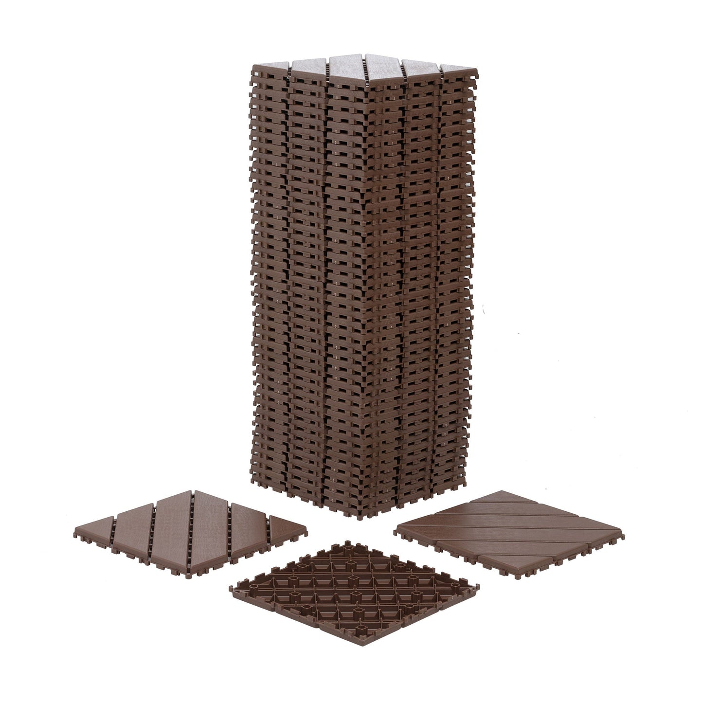 Weatherproof interlocking Outdoor patio Tiles Set of 44
