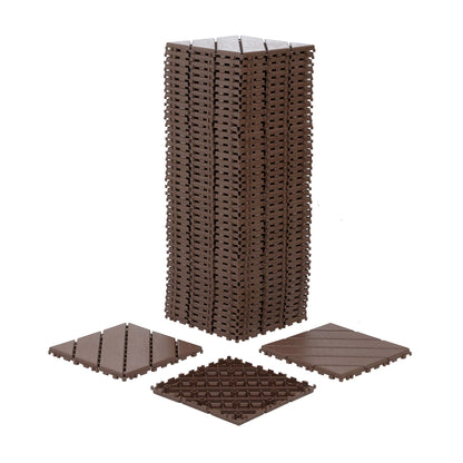 Weatherproof interlocking Outdoor patio Tiles Set of 44