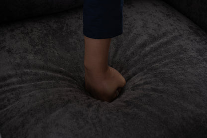 Large swivel chair, soft cushion armchair, modern chair, skin friendly gradient linen fabric, comfortable sitting gray