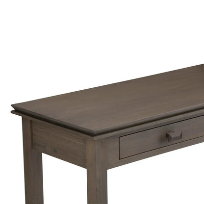 Artisan handcrafted console sofa table in dark brown wood with a single drawer on Tampa Home & Garden Store