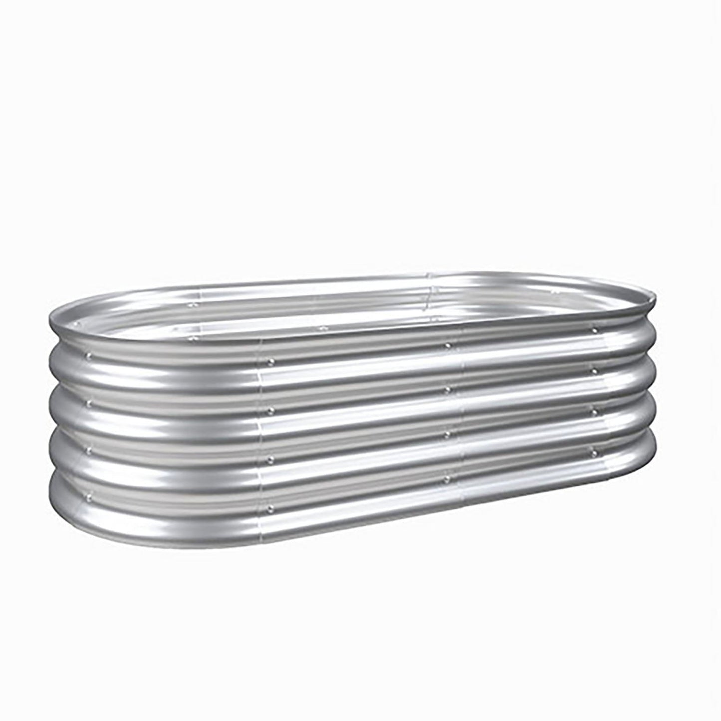Raised garden bed kit planter heavy duty galvanized oval steel with ribbed sides by HouseOfZazla on Tampa Home & Garden Store