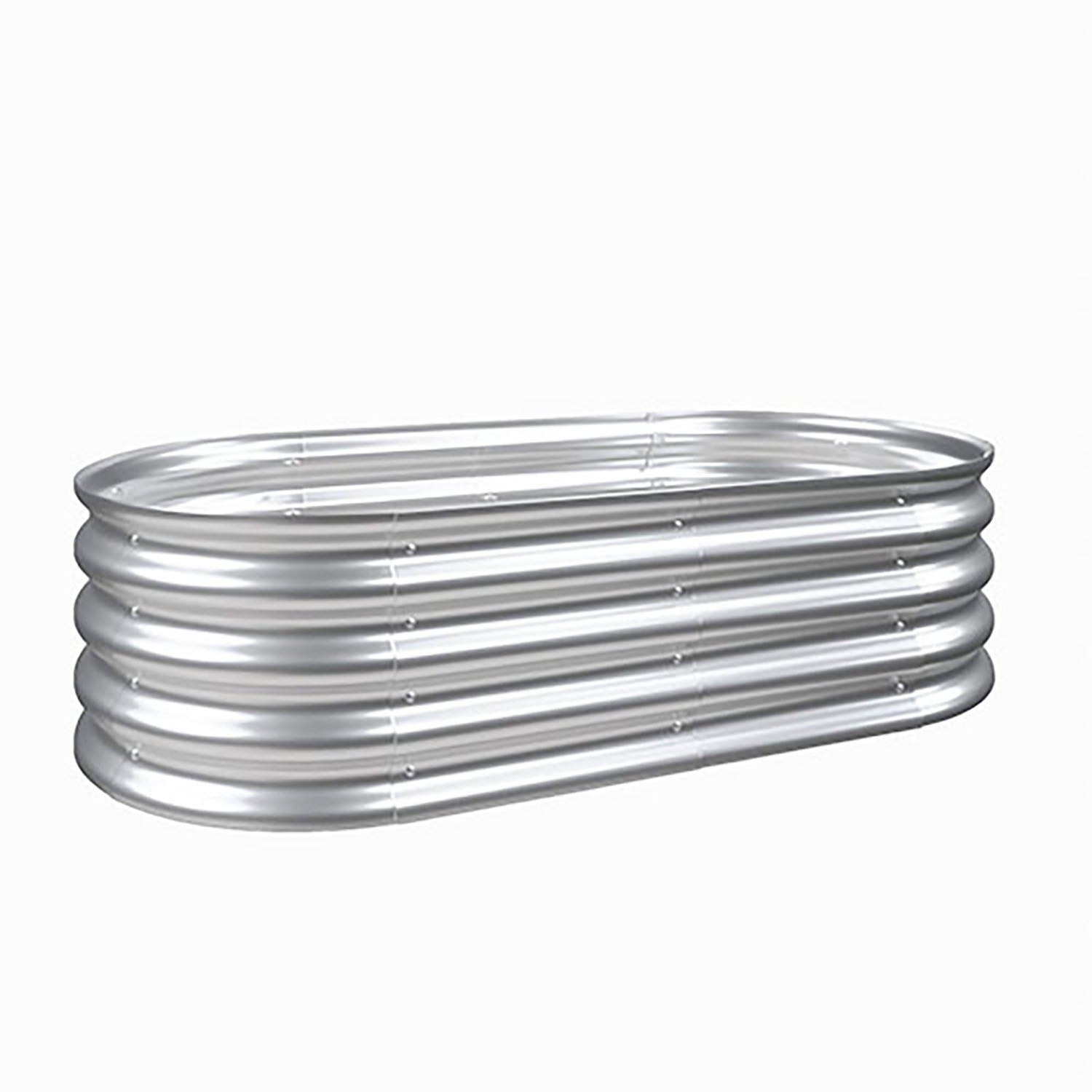 Raised garden bed kit planter heavy duty galvanized oval steel with ribbed sides by HouseOfZazla on Tampa Home & Garden Store