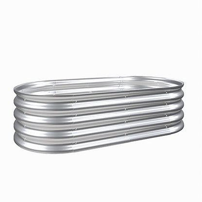 Raised garden bed kit planter heavy duty galvanized oval steel with ribbed sides by HouseOfZazla on Tampa Home & Garden Store