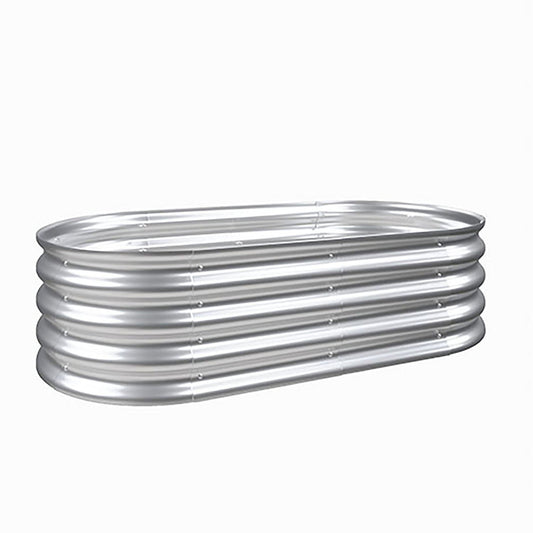 Raised garden bed kit planter heavy duty galvanized oval steel with ribbed sides by HouseOfZazla on Tampa Home & Garden Store