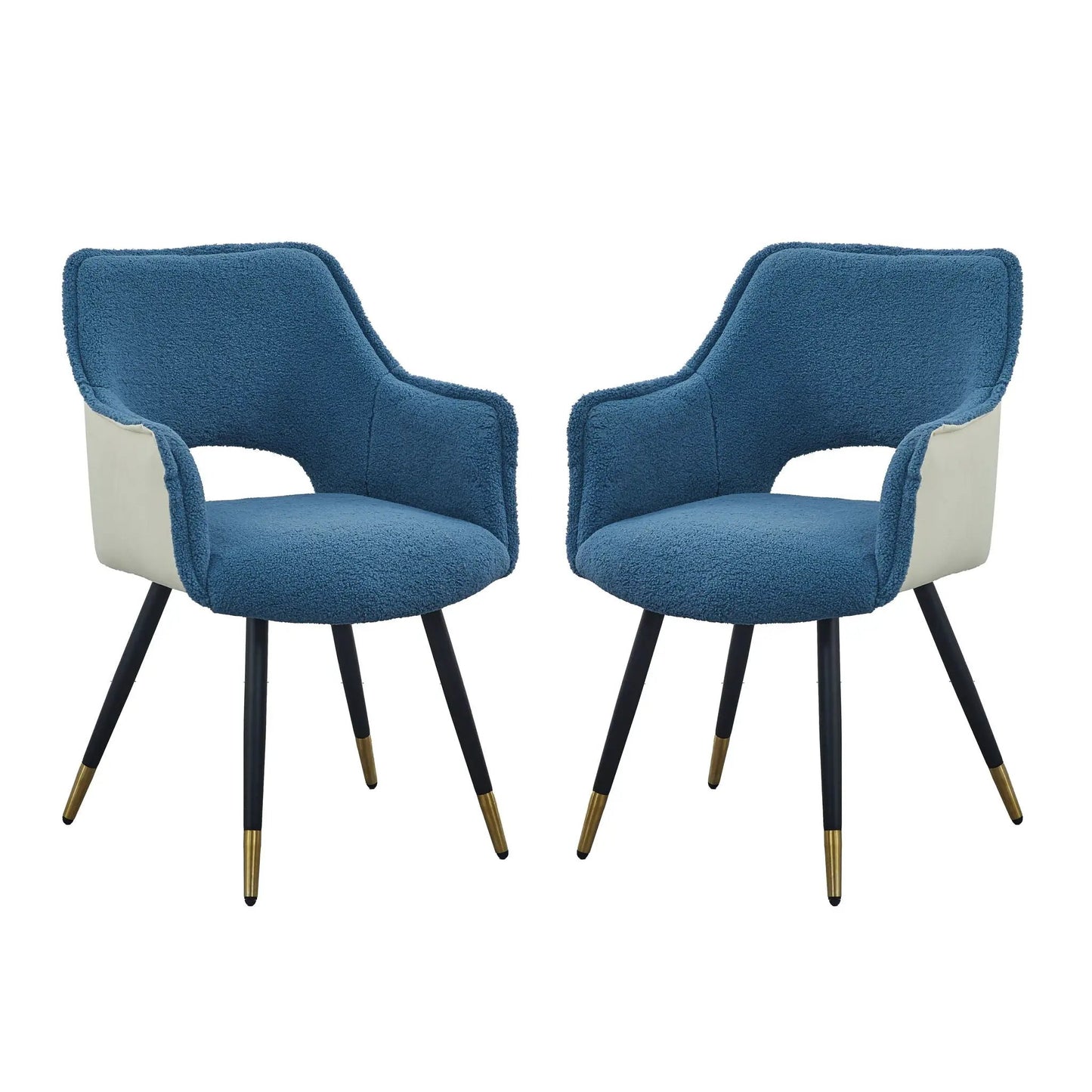 Blue Velvet Side Chair Set of 2 for Living Room