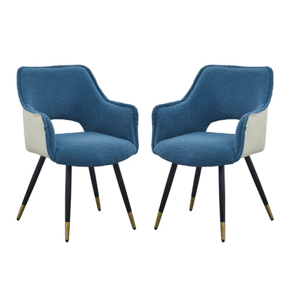 Blue Velvet Side Chair Set of 2 for Living Room