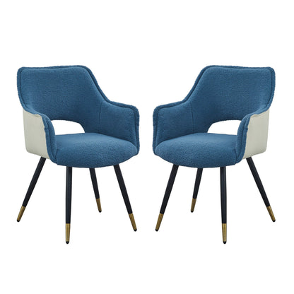 Blue boucle fabric side chairs set of 2 by HouseOfZazla on Tampa Home & Garden Store