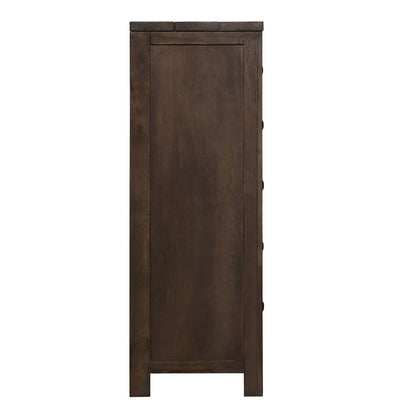HouseOfZazla brown 5-drawer accent chest with dark wood finish for spacious storage on Tampa Home & Garden Store