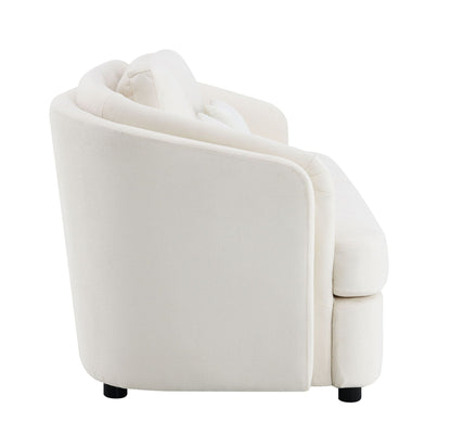 Stylish Mariko Linen Sofa and Beige Toss Pillows