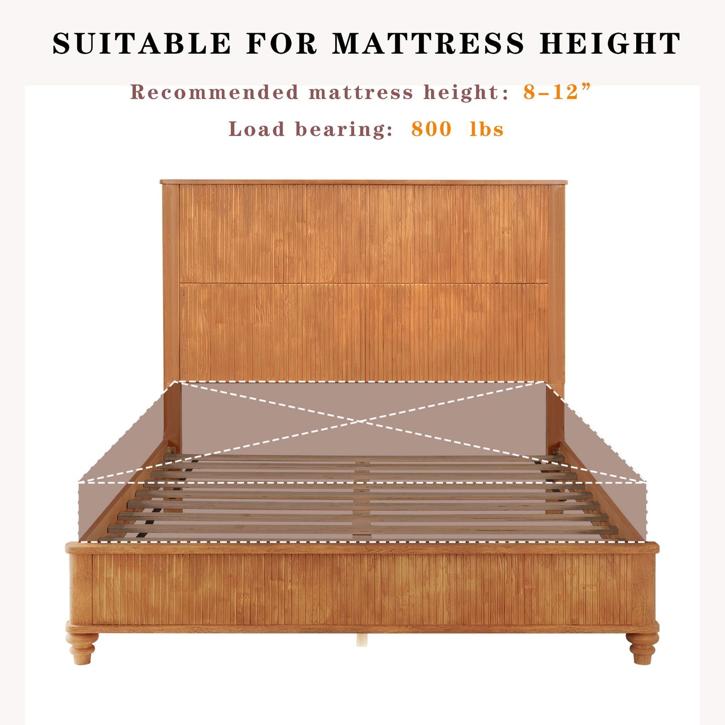 Solid Wood Platform Bed and the Tall Headboard