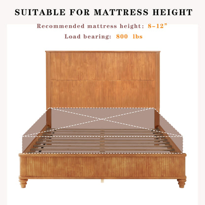 Solid Wood Platform Bed and the Tall Headboard
