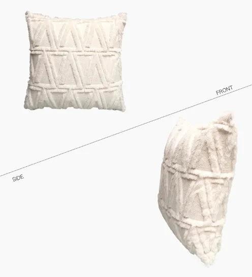 Plush Solid Color Sofa Pillowcase for Living Room