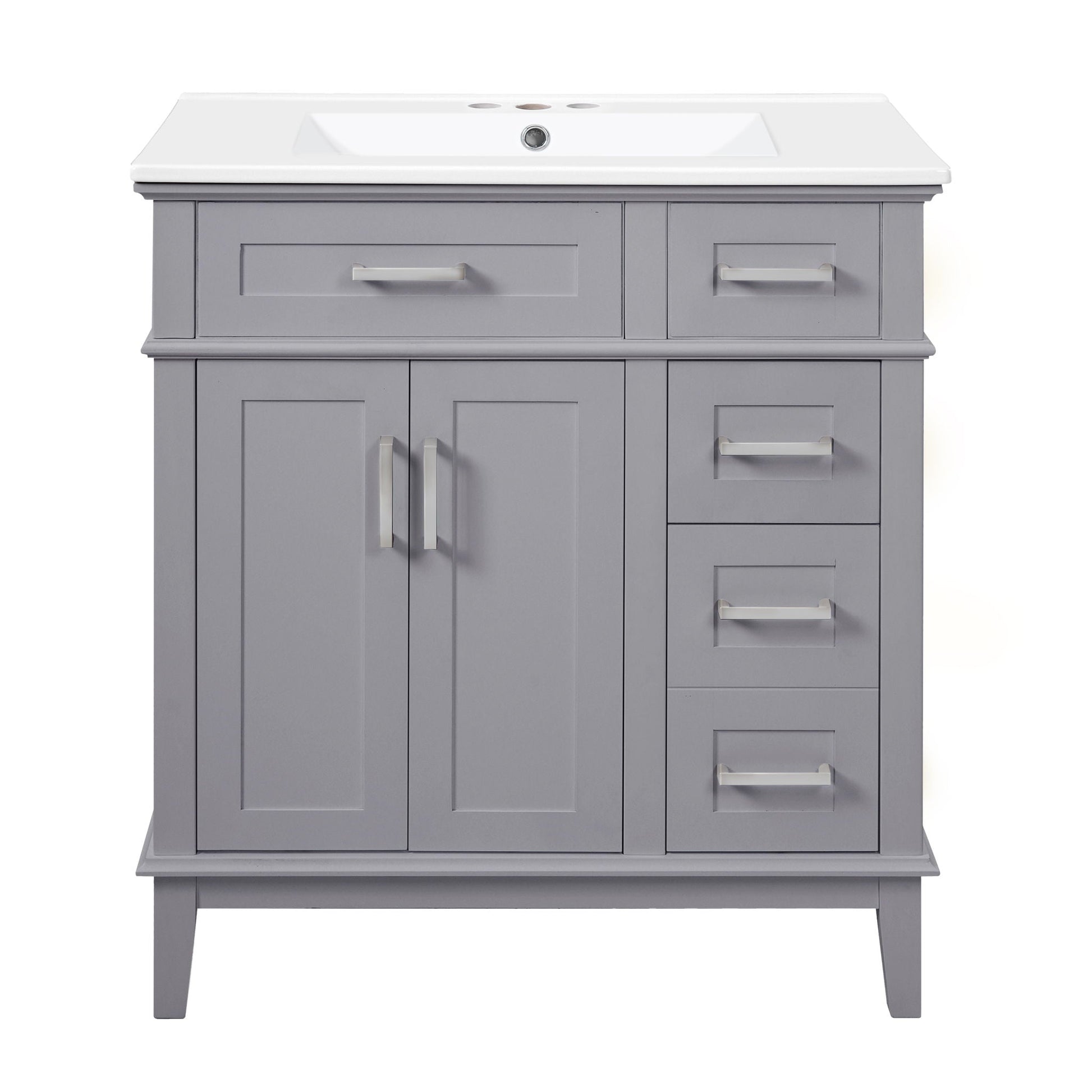 Modern bathroom vanity with sink gray storage cabinet deep & standard drawers HouseOfZazla on Tampa Home & Garden Store