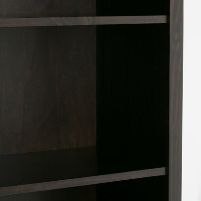 Amherst wooden bookcase by HouseOfZazla with adjustable shelves in dark wood finish on Tampa Home & Garden Store