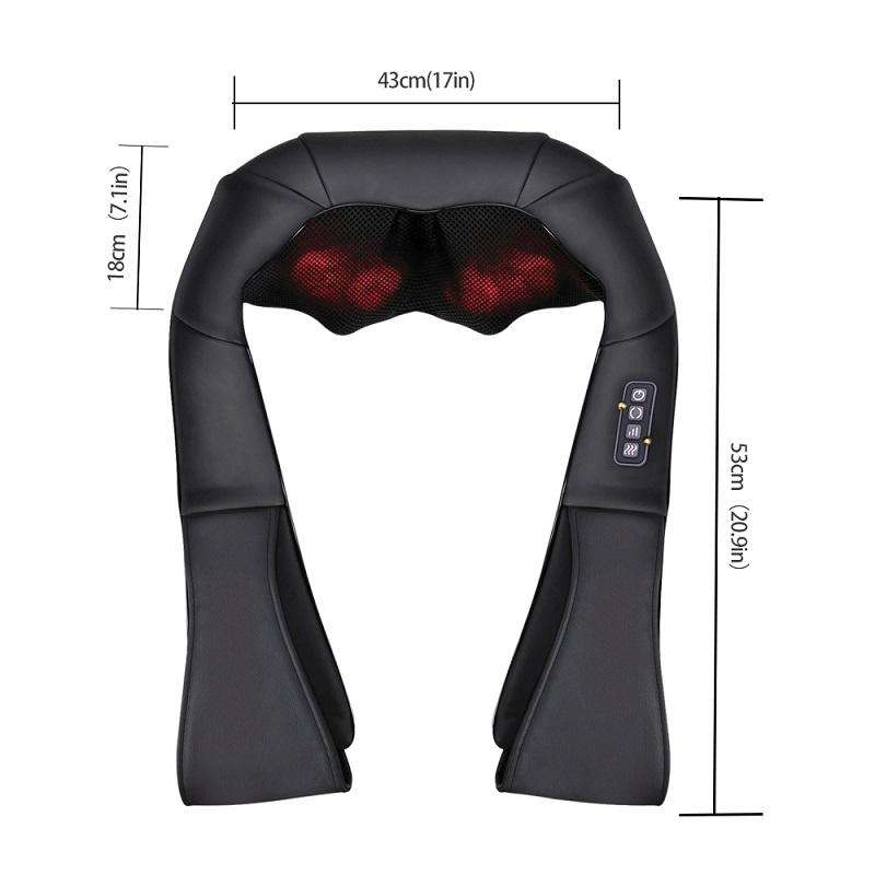 LUYAO LY-580A+1 shiatsu deep kneading heated Neck shoulder back body massager massage belt shawl massage machine - Tampa Home & Garden Store