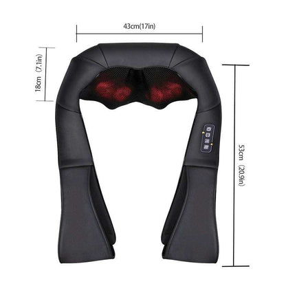 LUYAO LY-580A+1 shiatsu deep kneading heated Neck shoulder back body massager massage belt shawl massage machine - Tampa Home & Garden Store