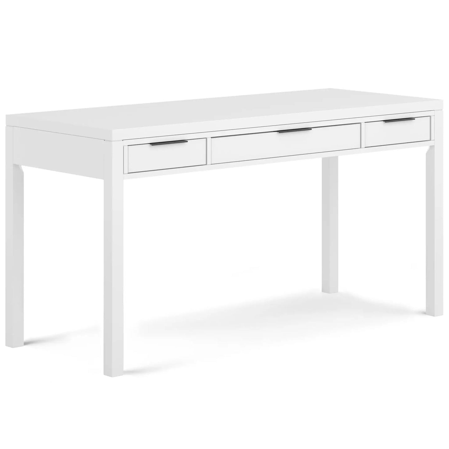 Hollander Handcrafted Desk white desk with 3 drawers dark bar pulls Unique Piece Furniture on Tampa Home & Garden Store