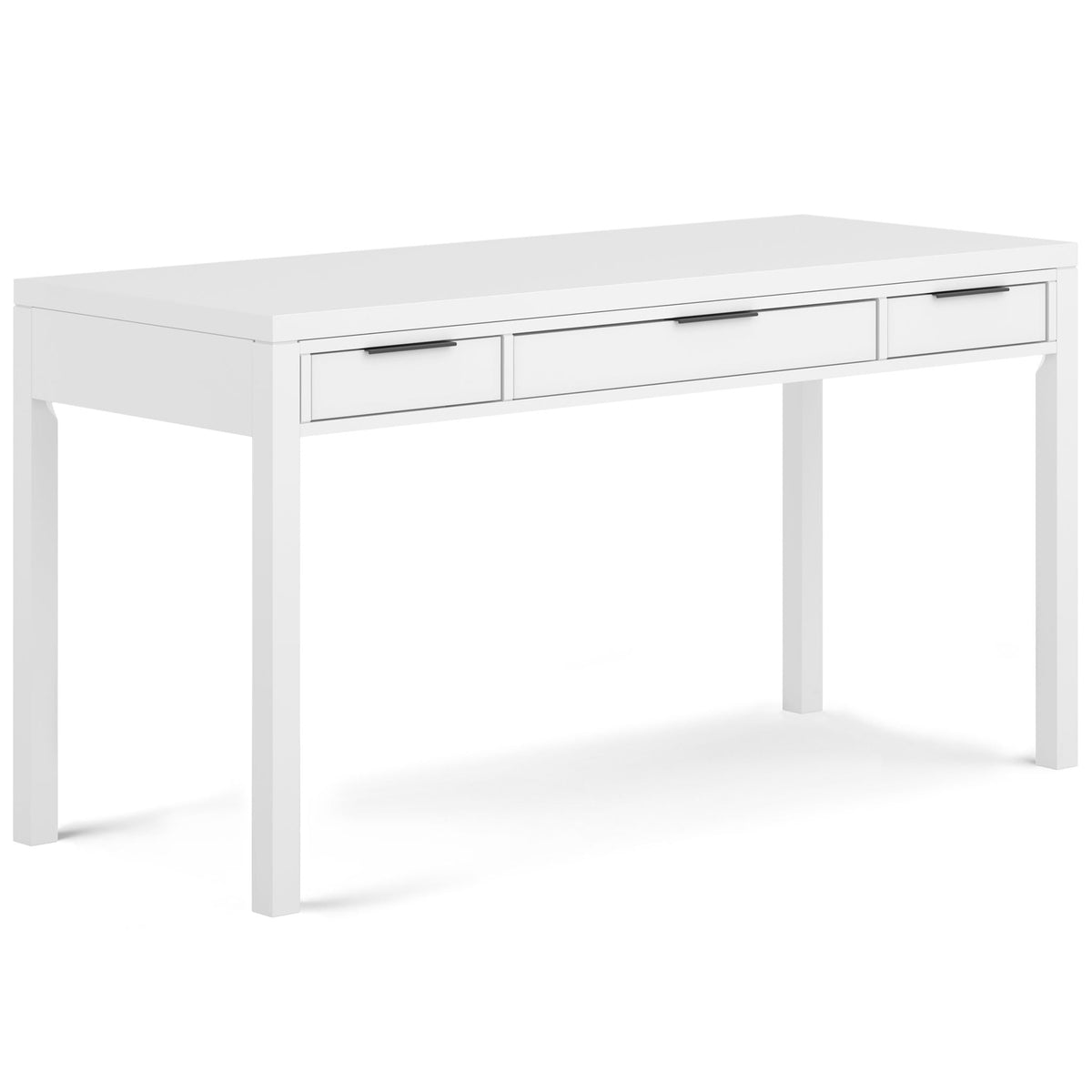 Handcrafted solid wood writing desk with three slim drawers in white finish on Tampa Home & Garden Store