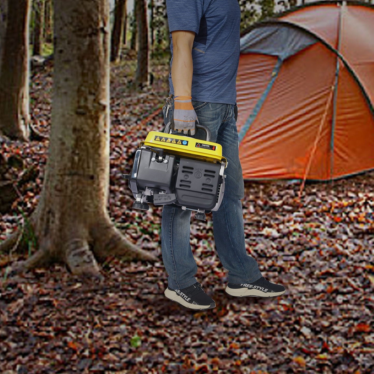 Portable Gas Generator for Quiet Home Use Yellow