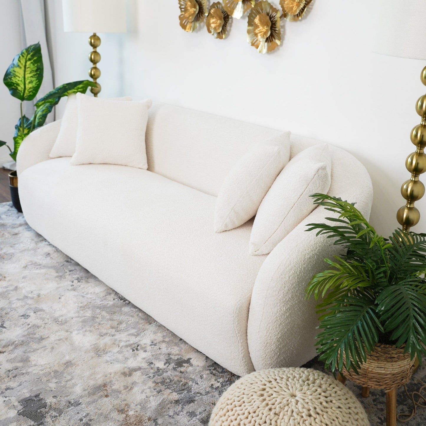 Linden Ivory Boucle Sofa For a Modern Home