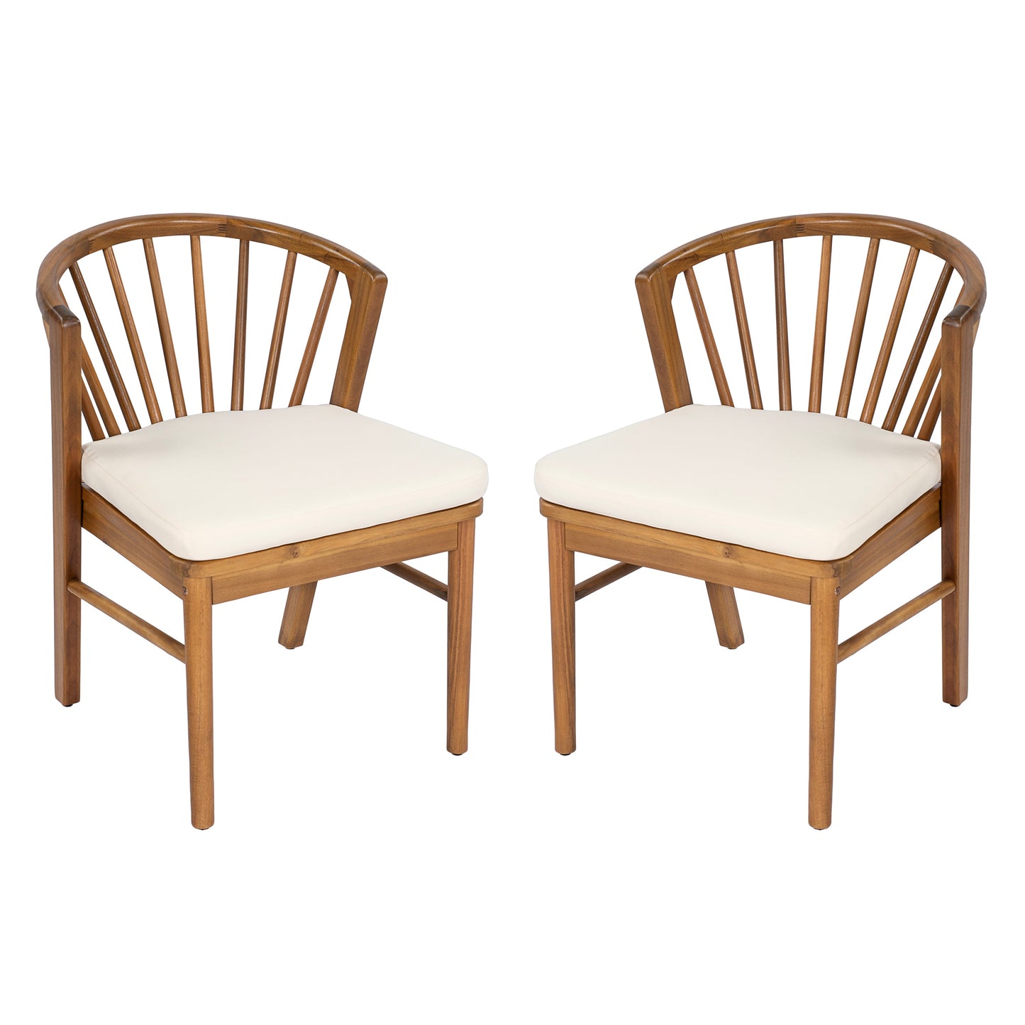 Acacia Wood Set of 2 Outdoor Dining Chairs