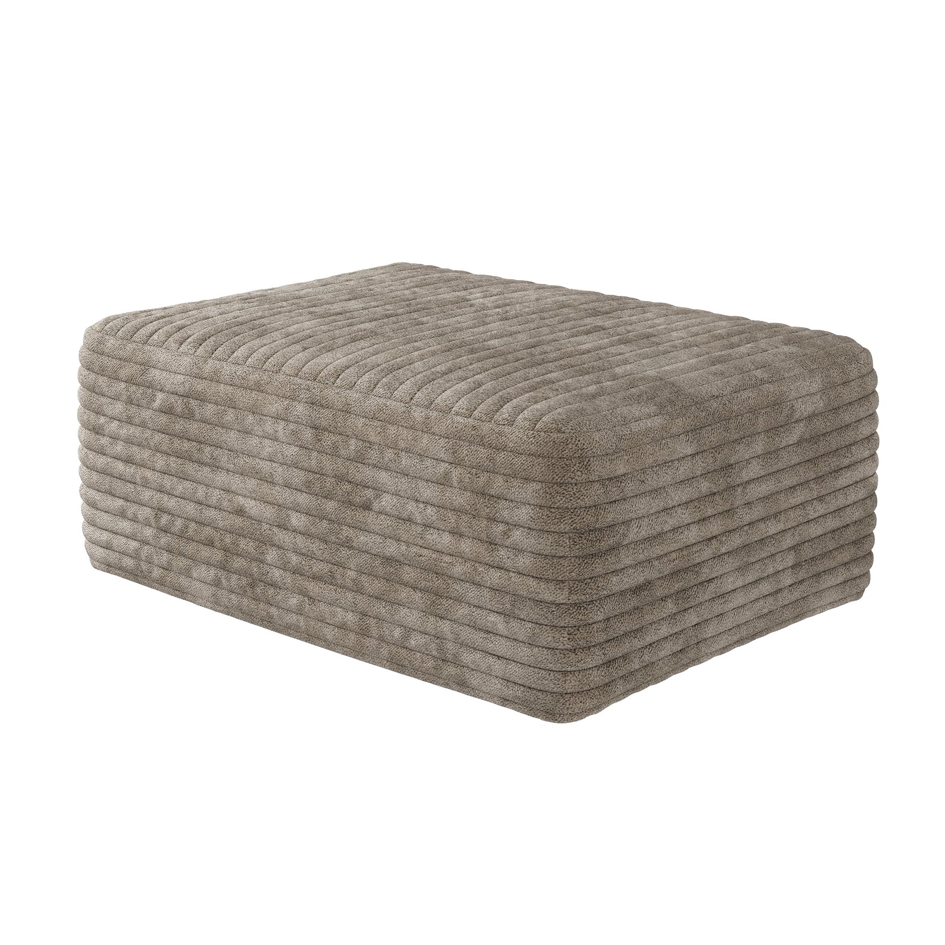 37.40in sofa ottoman taupe ribbed fabric no assembly required HouseOfZazla on Tampa Home & Garden Store
