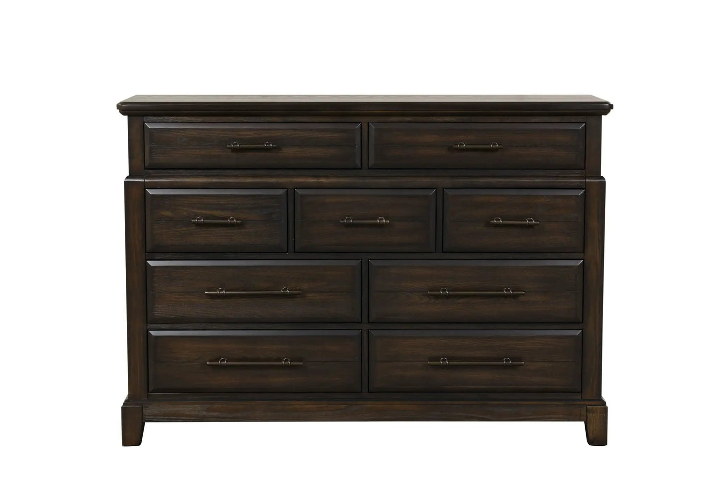 Mahogany 9 Drawer Dresser With Ample Storage