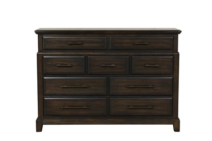 Mahogany 9 Drawer Dresser With Ample Storage