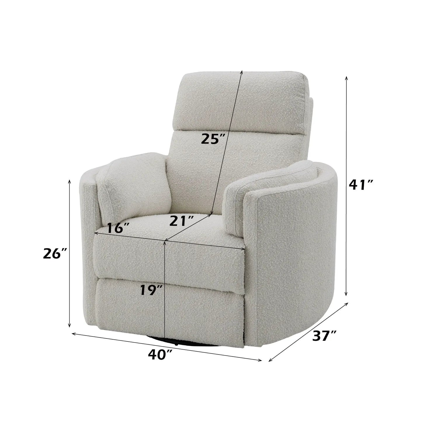 Sagen Swivel Glider Recliner, beige textured fabric, Unique Piece Furniture on Tampa Home & Garden Store