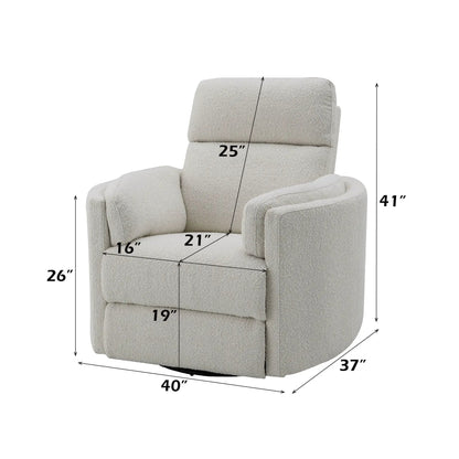 Sagen Swivel Glider Recliner, beige textured fabric, Unique Piece Furniture on Tampa Home & Garden Store