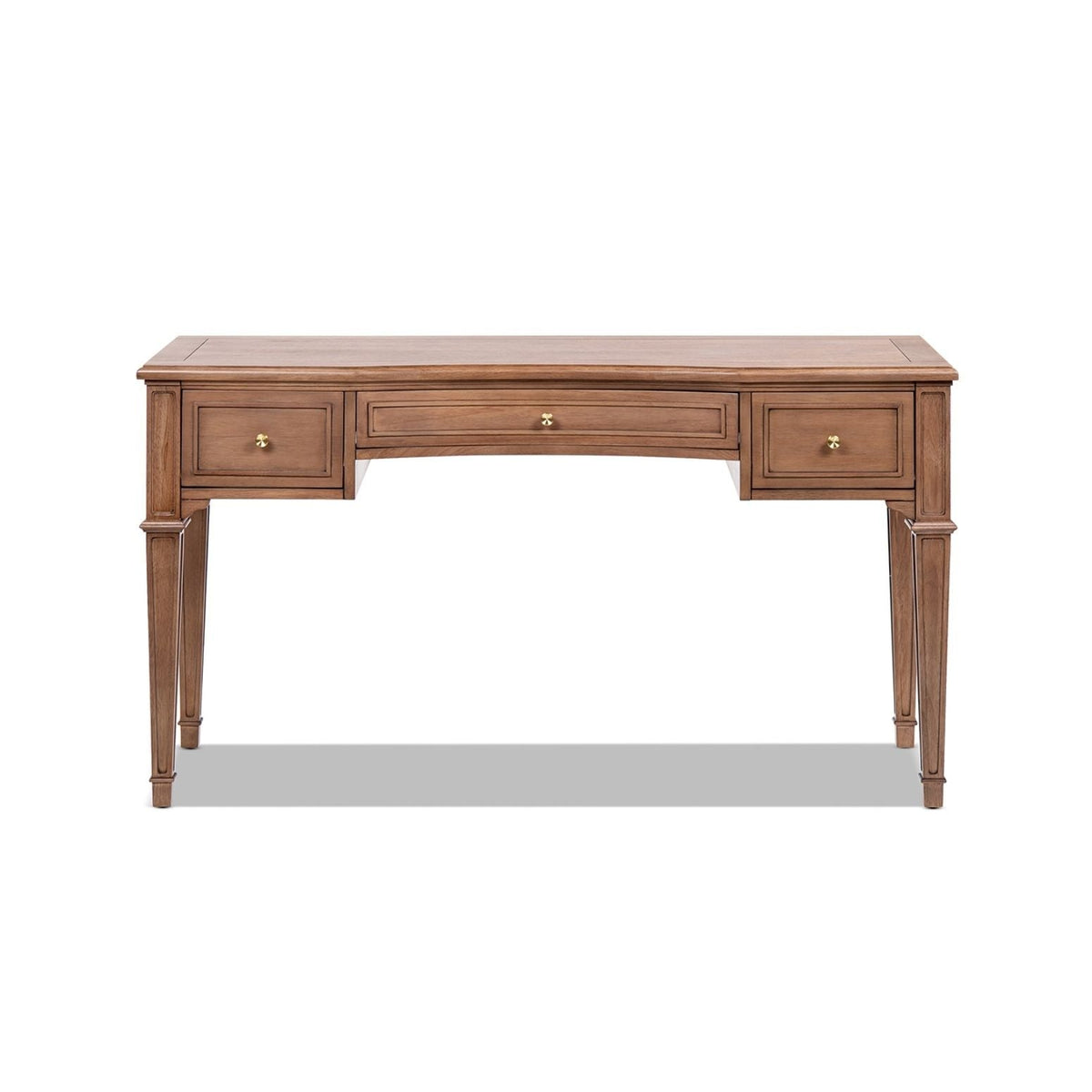 Brown executive desk with 3 drawers in warm wood, satin-gold hardware by HouseOfZazla on Tampa Home & Garden Store