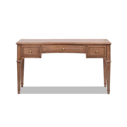 Brown executive desk with 3 drawers in warm wood, satin-gold hardware by HouseOfZazla on Tampa Home & Garden Store