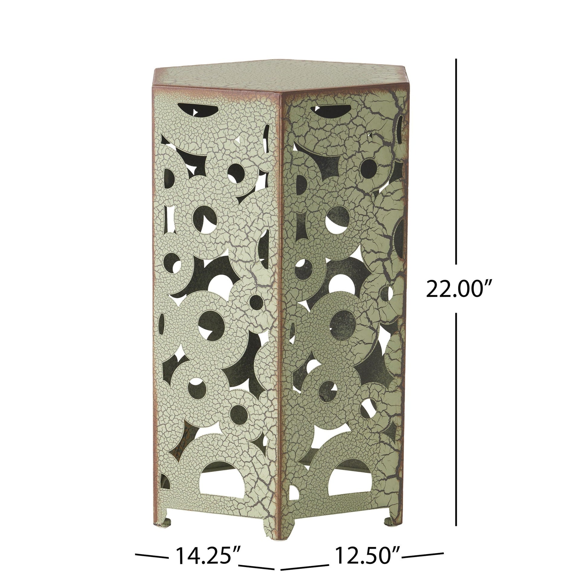 Selva accent table set, two outdoor side tables in crackled olive finish by HouseOfZazla on Tampa Home & Garden Store