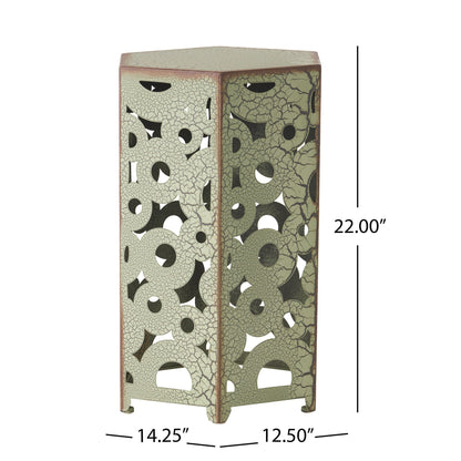 Selva accent table set, two outdoor side tables in crackled olive finish by HouseOfZazla on Tampa Home & Garden Store