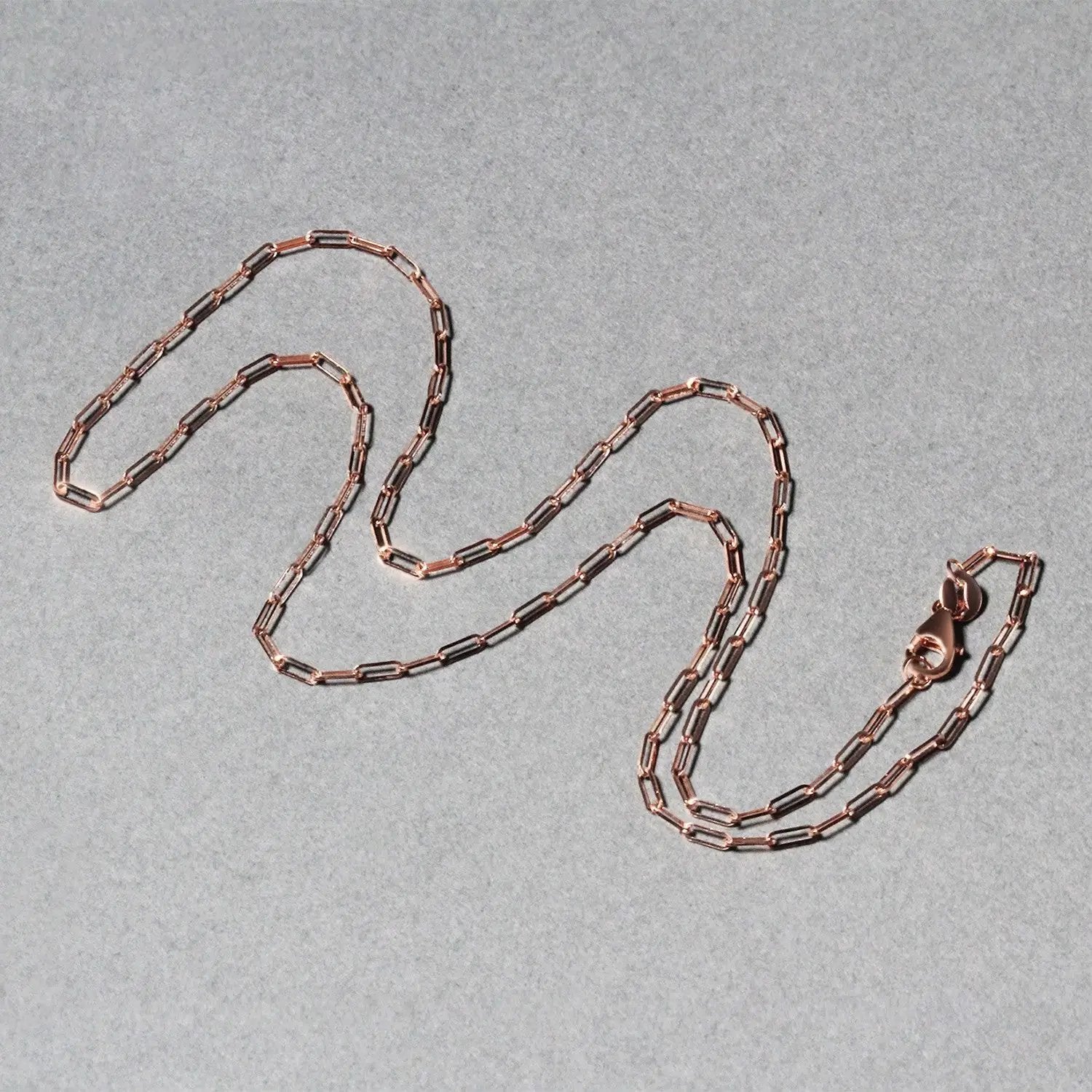 14K rose gold paperclip chain necklace 1.5mm, two pieces with lobster clasps, Bids.com on Tampa Home & Garden Store
