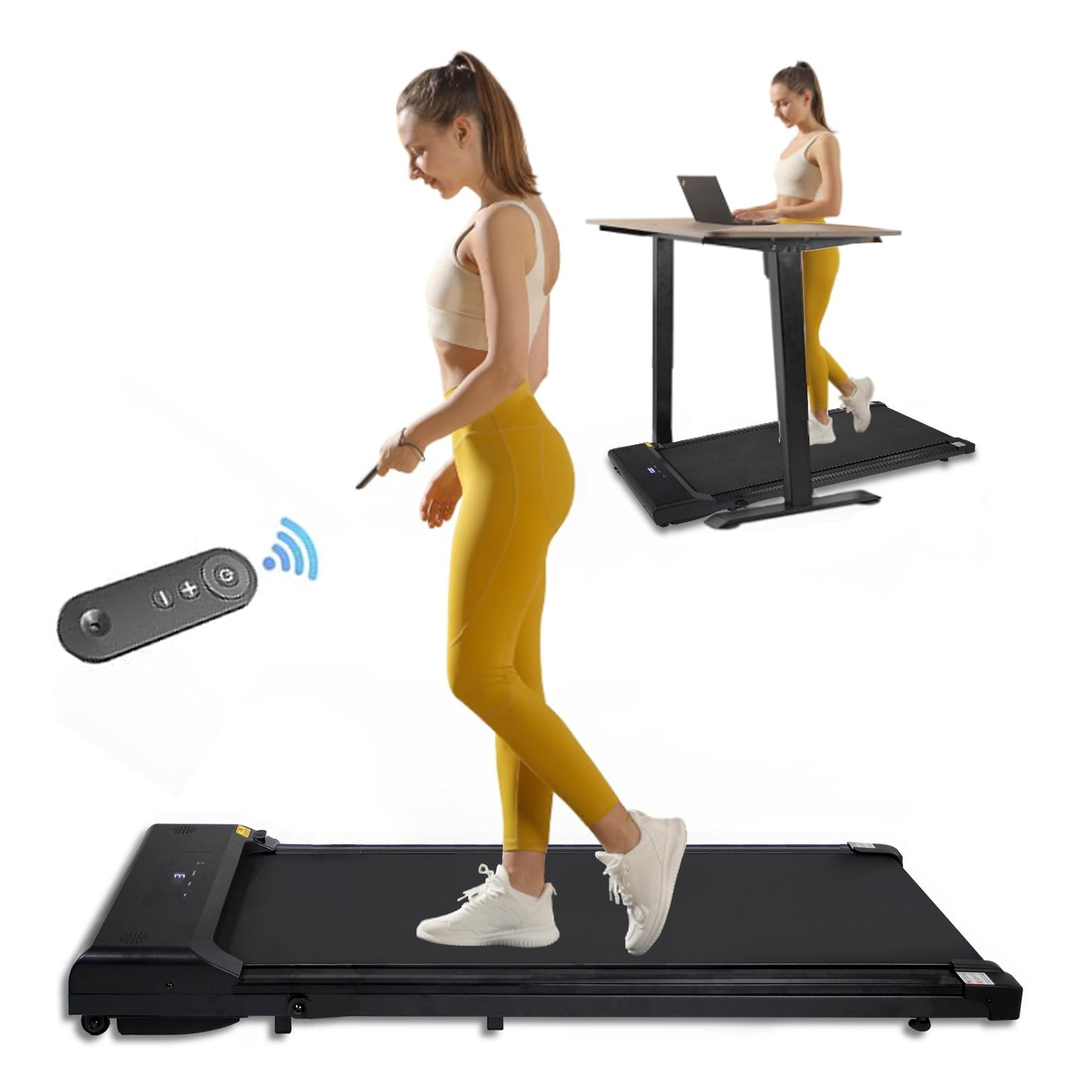 Portable treadmill with remote control, a 240 pound walking and jogging machine, and a black capacity - Tampa Home & Garden Store