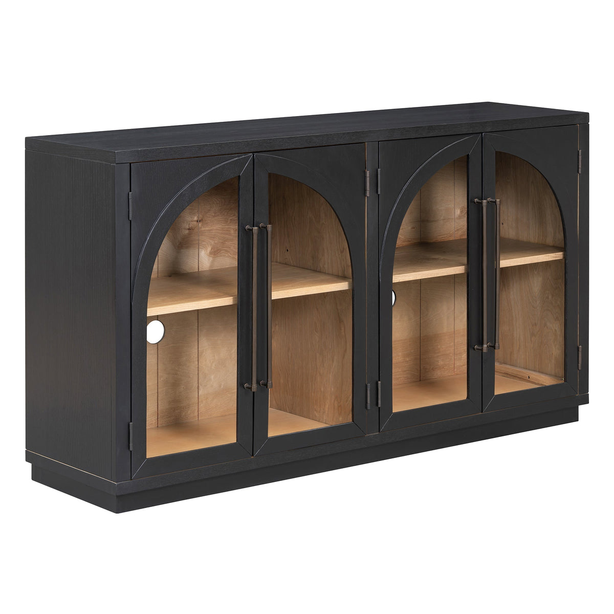 4-Door black arched-glass sideboard buffet cabinet HouseOfZazla on Tampa Home & Garden Store
