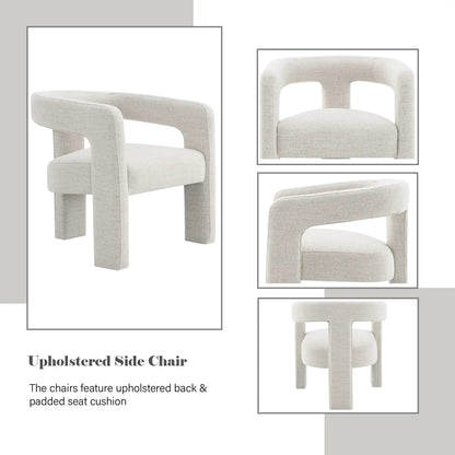 Lomas Boucle Side Chair set of 2 beige boucle upholstered chairs by Unique Piece Furniture on Tampa Home & Garden Store