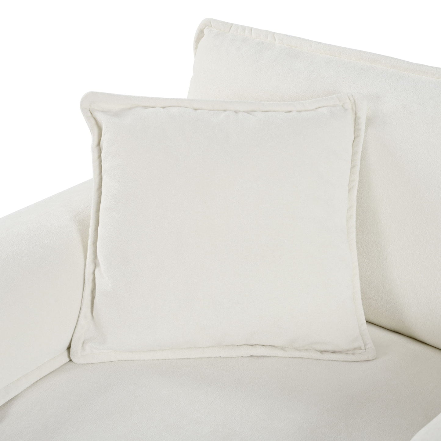 Modern Comfy Deep Seat Modular Sectional Sofa Cloud Couch in cream fabric on Tampa Home & Garden Store