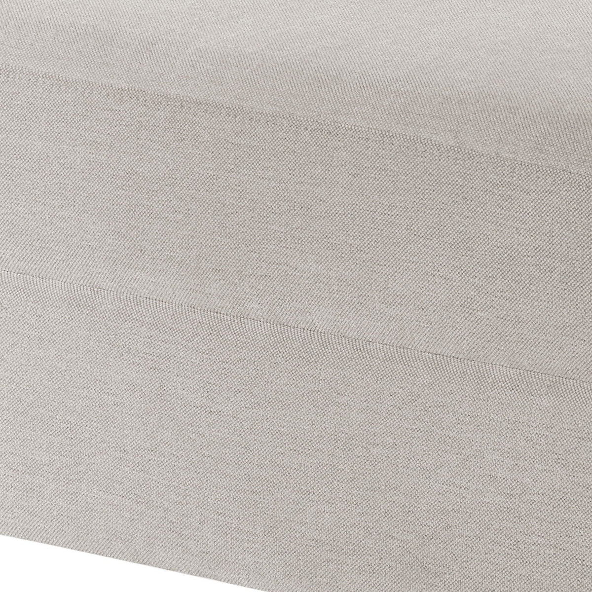 Upholstered Ottoman Footrest beige-gray woven fabric close-up on Tampa Home & Garden Store