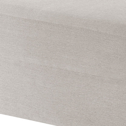 Upholstered Ottoman Footrest beige-gray woven fabric close-up on Tampa Home & Garden Store