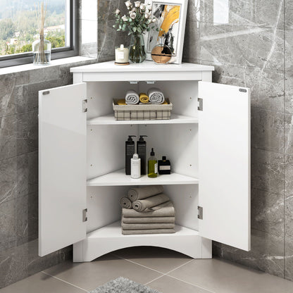 Triangle bathroom linen cabinet by HouseOfZazla with adjustable shelves on Tampa Home & Garden Store