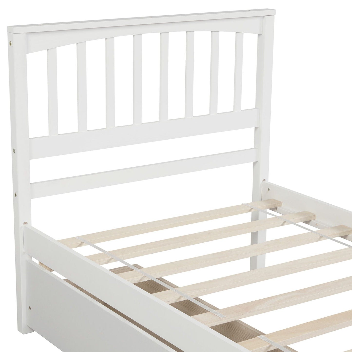 Solid Wood Platform Bed and Two Storage Drawers