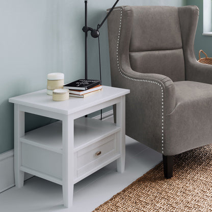 Warm Shaker Coffee Table with Drawer and Shelf in white finish by HouseOfZazla on Tampa Home & Garden Store