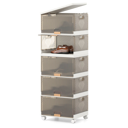 3/4/5/6-Cube Stackable Storage Bins with Detachable Wheels