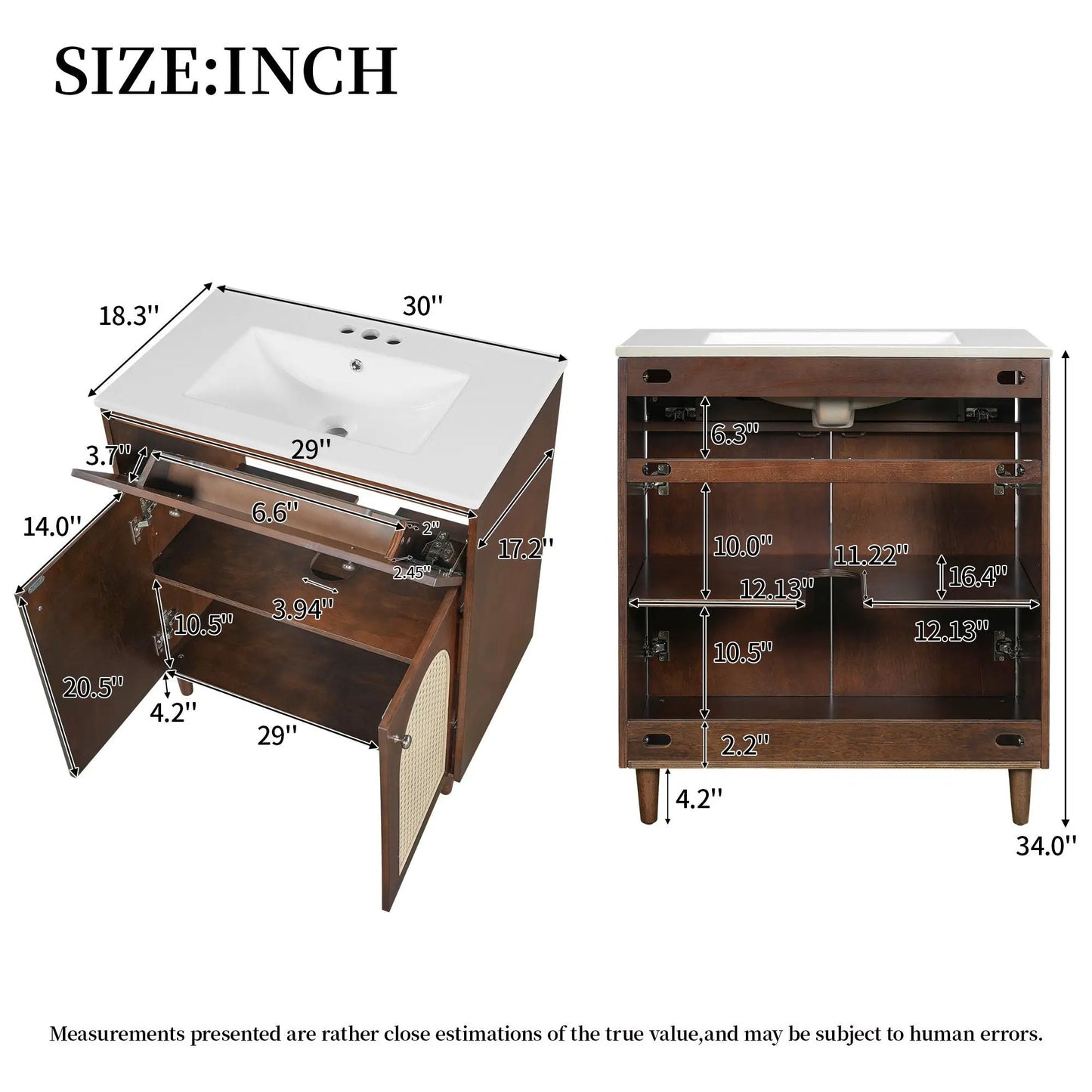 Modern Bathroom Vanity with Sink and Shelf