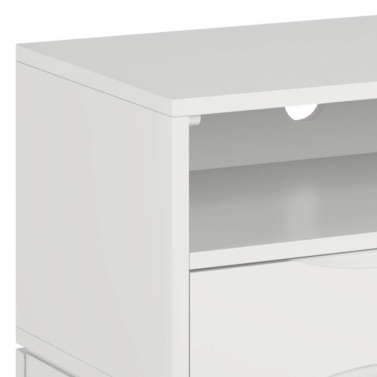 Handcrafted Rubberwood TV stand with drawers, white finish, HouseOfZazla on Tampa Home & Garden Store