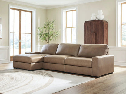 Veronella Sectional stationary tan leather L-shaped sofa by Unique Piece Furniture on Tampa Home & Garden Store